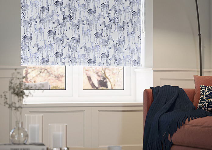 Zebra Zeal, Denim - Twist&Fit Roller Blind - Image 5
